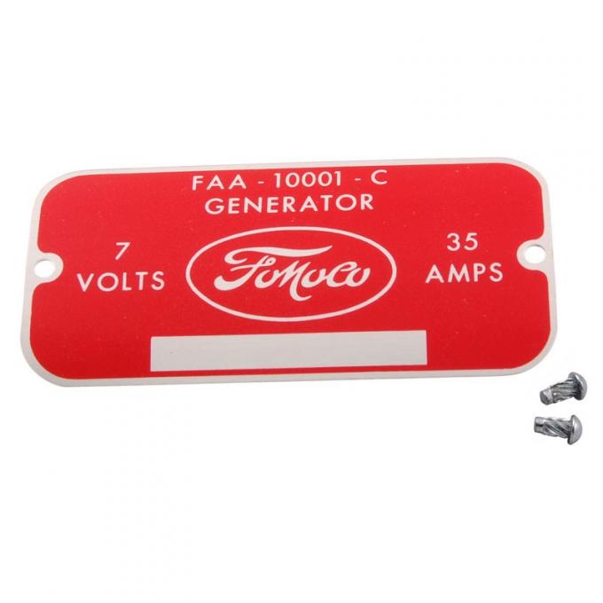 Dennis Carpenter Tag - Generator - 1948-53 Ford Truck, 1948-53 Ford Car CC-101