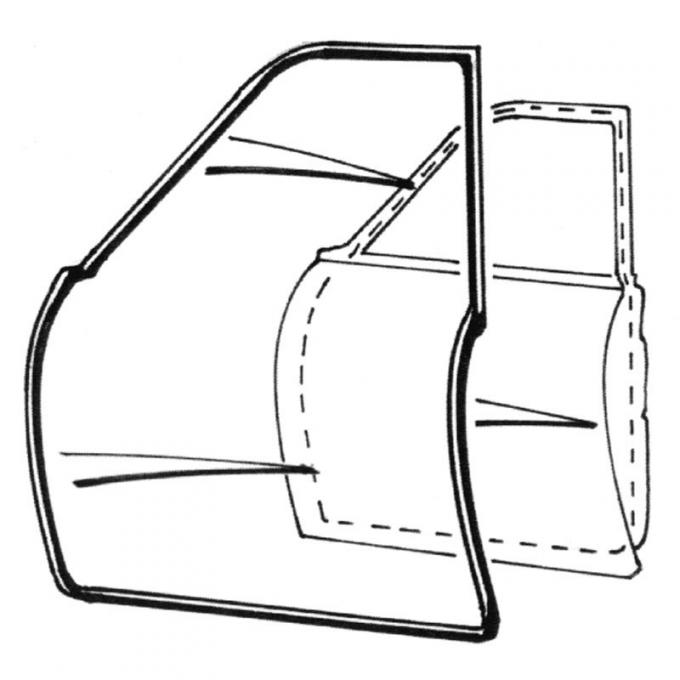 Dennis Carpenter Door Seal Kit - 2 Door Sedan - 1961-62 Ford Galaxie C1AZ-6220530-PR