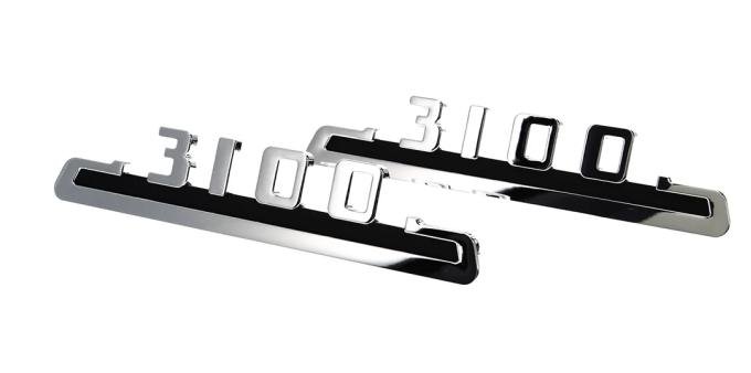 AMD Hood Side Emblems, Pair, 3100, 53-54 Chevy Pickup Truck Suburban X999-4053-31P