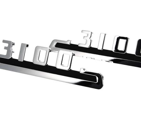 AMD Hood Side Emblems, Pair, 3100, 53-54 Chevy Pickup Truck Suburban X999-4053-31P