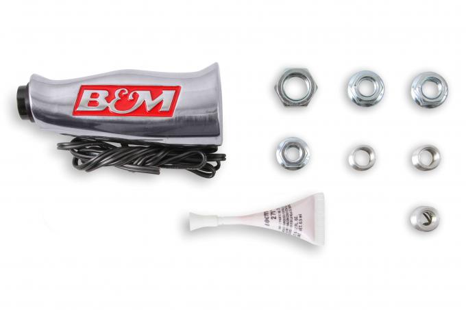 B&M Universal T-Handle, Brushed with 12V Switch 80658