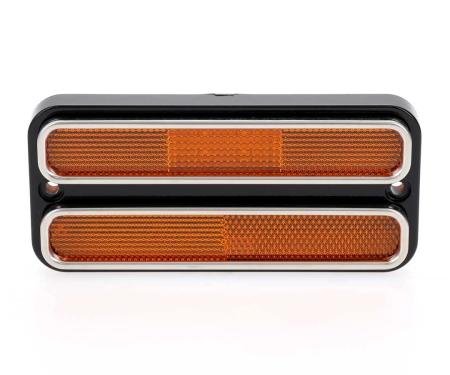 AMD Front Side Marker Lens, Amber, 18 Amber LED, Stainless Bezel, 68-72 Chevy GMC CK Truck Blazer Jimmy Suburban X240-4069-D