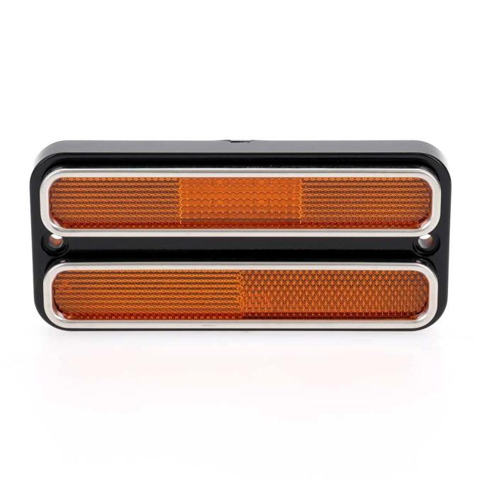 AMD Front Side Marker Lens, Amber, 18 Amber LED, Stainless Bezel, 68-72 Chevy GMC CK Truck Blazer Jimmy Suburban X240-4069-D