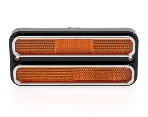AMD Front Side Marker Lens, Amber, 18 Amber LED, Stainless Bezel, 68-72 Chevy GMC CK Truck Blazer Jimmy Suburban X240-4069-D