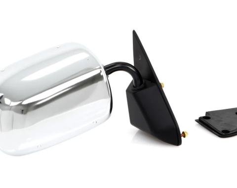 AMD Outside Door Mirror, Chrome Below Eyeline, RH, 88-98 Chevy GMC C/K Pickup Truck SUV X570-4088-CR
