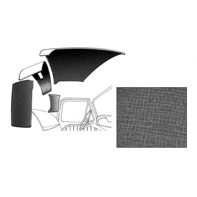 Dennis Carpenter Headliner Kit - Non-Perforated - Light Gray - 1965-66 Ford Truck C5TZ-8151968-PL