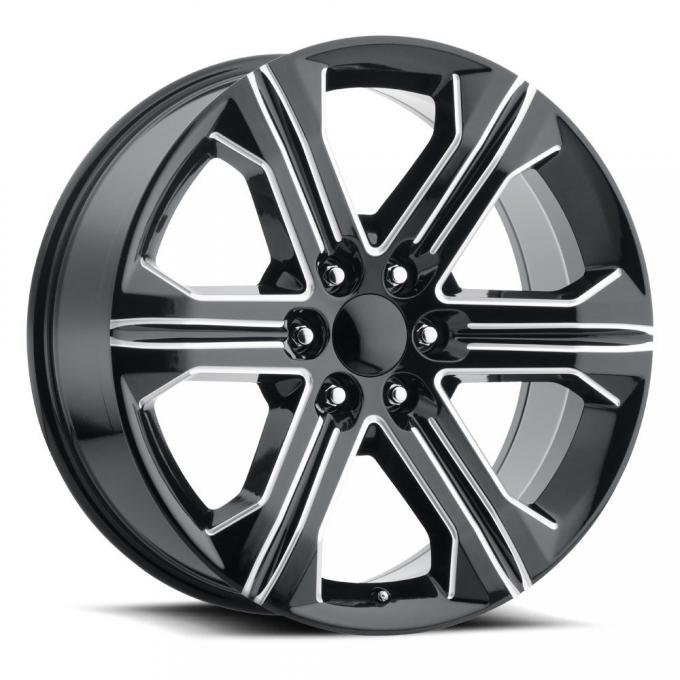 Factory Reproductions GMC Sierra Wheels 24X10 6X5.5 +30 HB 78.1 2018 Sierra Gloss Black Milled With Cap FR Series 47 47410306513