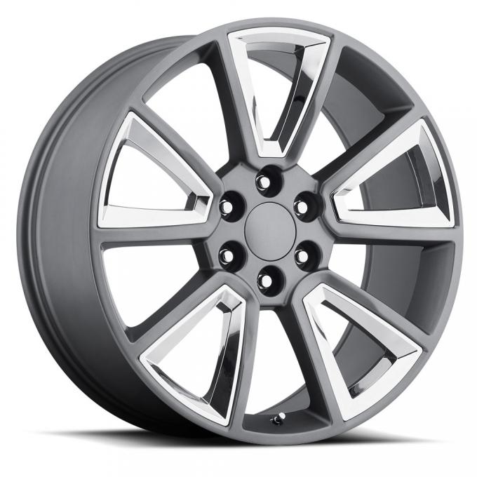 Factory Reproductions Tahoe Wheels 22X9 6X5.5 +30 HB 78.1 2015 Tahoe Gun Metal With Chrome Inserts With Cap FR Series 57 57290306516