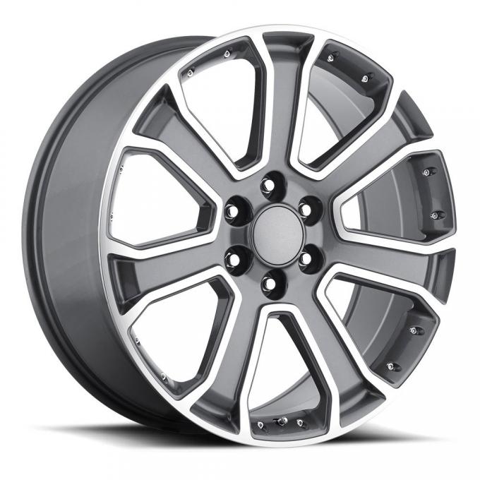 Factory Reproductions Yukon Denali Wheels 22X9 6X5.5 +31 HB 78.1 2015 Yukon Denali Grey Machine Face With Cap FR Series 49 49290316510