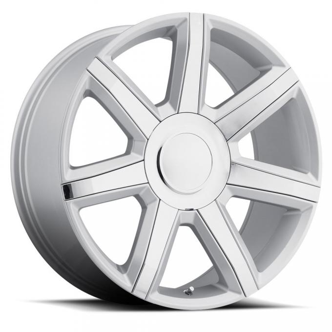 Factory Reproductions Escalade Luxury Wheels 22X9 6X5.5 +31 HB 78.1 2015 Escalade Luxury Silver With Chrome Inserts With Cap FR Series 56 56290316515