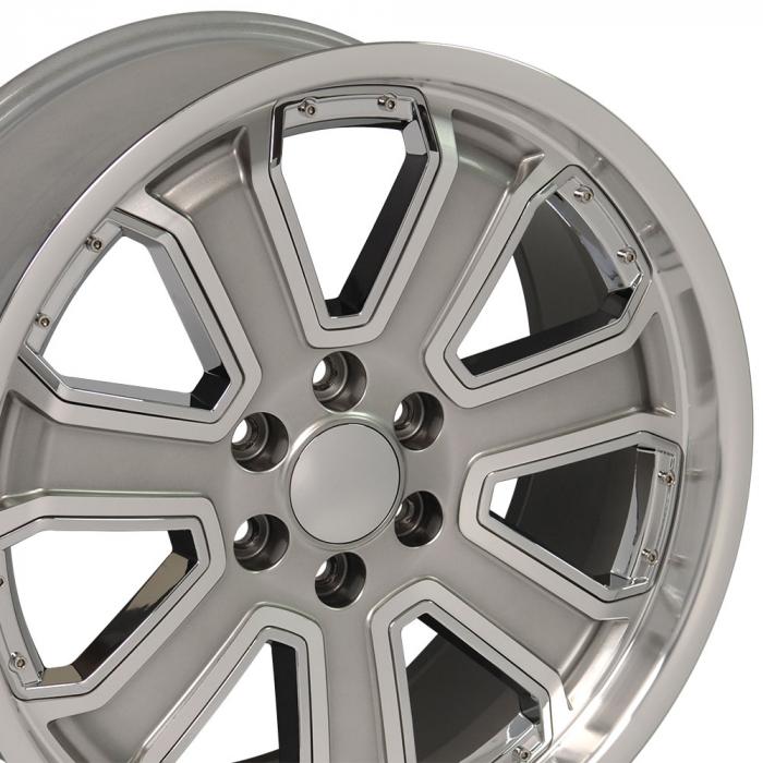 Chrome Insert Hyper Black Machined Face Deep Dish Wheel fits Silverado