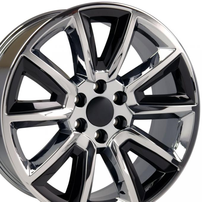 20" Fits Chevrolet - Tahoe Wheel - Chrome with Black Inserts 20x8.5