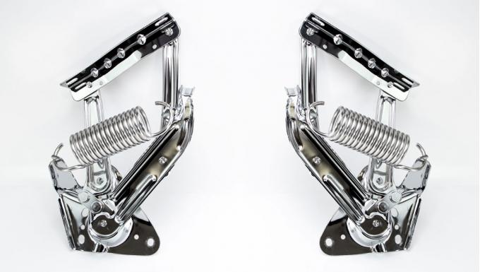 AMD Chrome Hood Hinges w/ Stainless Springs, LH/RH Pair 310-4067-C