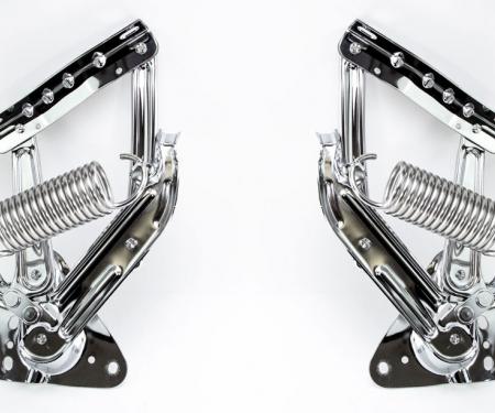 AMD Chrome Hood Hinges w/ Stainless Springs, LH/RH Pair 310-4067-C