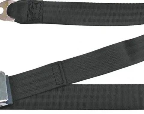 Seat Belt Kit, Lift Buckle Style, Front And Rear,Black, 1957-1979