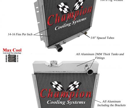 Champion Cooling 2 Row All Aluminum Radiator Made With Aircraft Grade Aluminum BLEM EC251