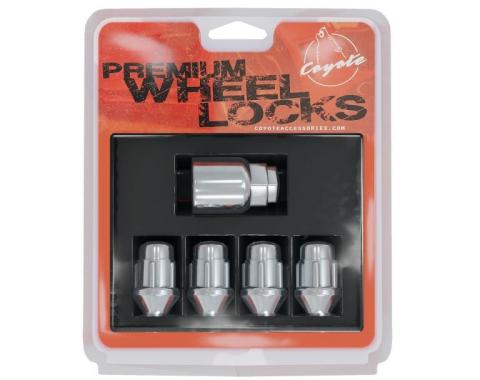 Factory Reproductions Lock Set Lockset - 12mm x1.50 (1.38") Bulge Acorn Chrome- 4pcs+Key (741145b) L-LO12150C