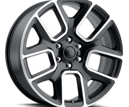 Factory Reproductions FR 76 &ndash; Ram Truck 1500 Replica Wheels 24x10 5x5.5 +25 HB 77.8 19 Ram 1500 Satin Black Mach Face with Cap 76410255526