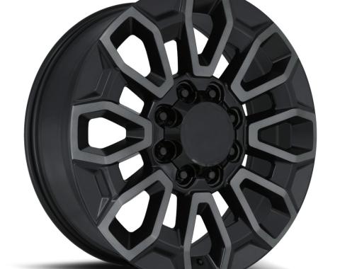 Factory Reproductions FR 277 &ndash; Chevrolet High Country 2500 Replica Wheels Fr277 22x8.5 8x180 +44 HB 124.1 Chev High Country 2500 Satin Black w/ Dark Clear 277285448037
