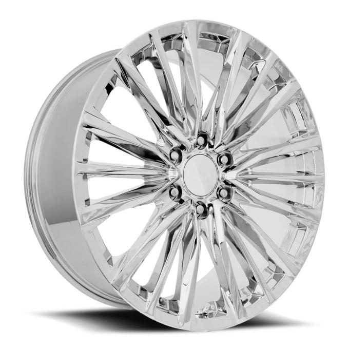 Factory Reproductions FR 205 - Platinum v Replica Wheel 24x10 6x5.5 +28 HB 78.1 Platinum v Replica Wheel Chrome with Cap 205410286501