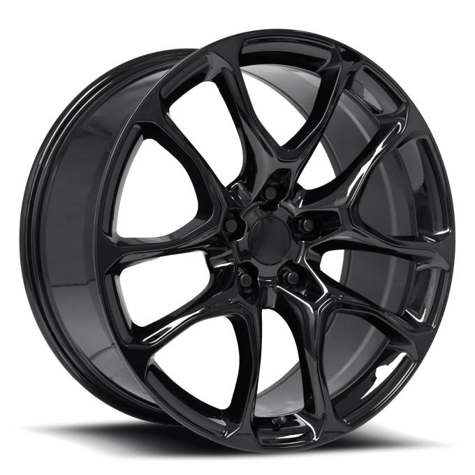 Factory Reproductions FR 551 - Durango SRT Replica Wheel 22x9.5 5x5 +35 HB 71.5 Durango SRT Gloss Black with Cap 551295355002F