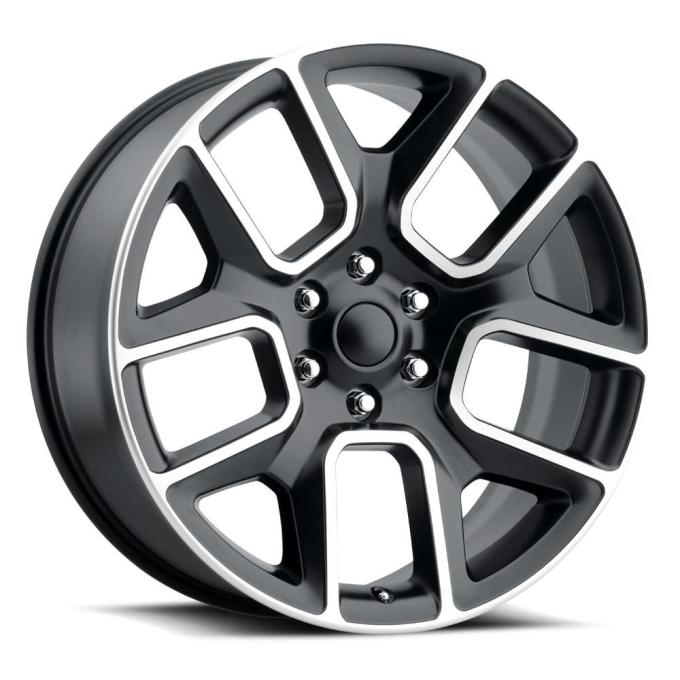 Factory Reproductions FR 76 &ndash; Ram Truck 1500 Replica Wheels 24x10 5x5.5 +25 HB 77.8 19 Ram 1500 Satin Black Mach Face with Cap 76410255526