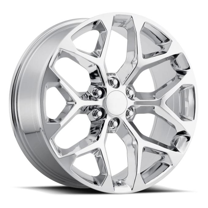 Factory Reproductions FR 59 &ndash; Chevrolet Truck Snowflake Replica Wheels 26x10 6x5.5 +24 HB 78.1 2014 Chevy Snowflake Chrome Machine Face with Cap 59610246501