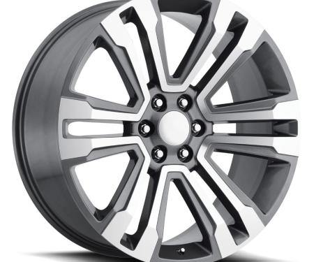 Factory Reproductions FR 72 &ndash; Escalade Replica Wheels 22x9 6x5.5 +24 HB 78.1 2017 GMC Denali Grey Machine Face with Cap 72290246510