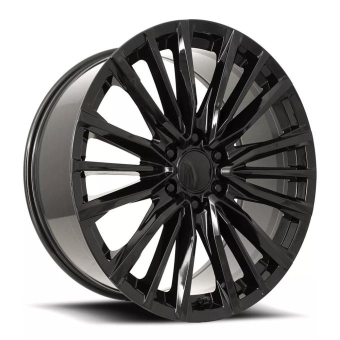 Factory Reproductions FR 205 - Platinum v Replica Wheel 24x10 6x5.5 +28 HB 78.1 Platinum v Replica Wheel Gloss Black with Cap 205410286502