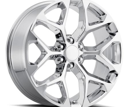 Factory Reproductions FR 59 &ndash; Chevrolet Truck Snowflake Replica Wheels 26x10 6x5.5 +24 HB 78.1 2014 Chevy Snowflake Chrome Machine Face with Cap 59610246501