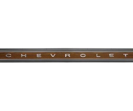 AMD Tailgate Molding, Woodgrain with "CHEVROLET" Letters, 69-72 Chevy C/K Pickup Blazer T-9655