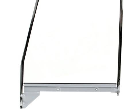 AMD Door Glass Assembly w Chrome Trim, Clear, LH, 55-59 Chevy GMC Truck X550-4055-1L