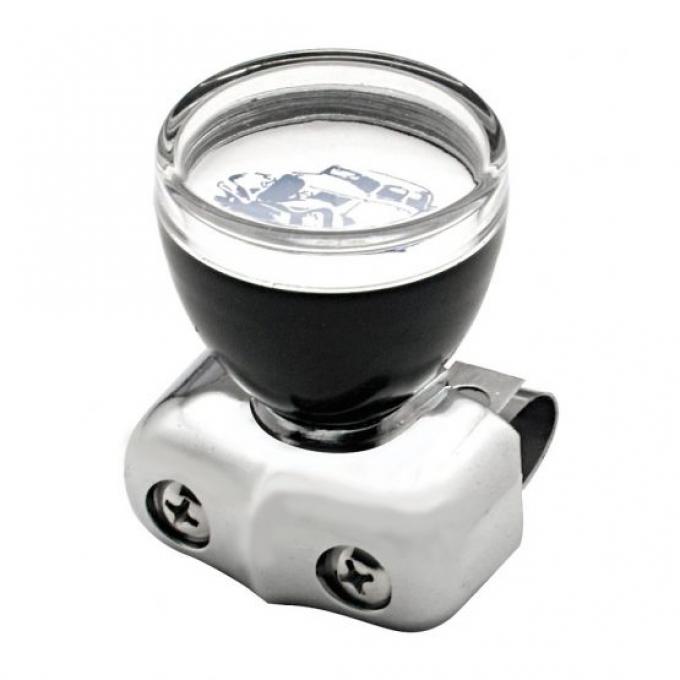 United Pacific Black Steering Wheel Spinner With Clear Top 70109