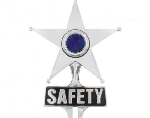 United Pacific Safety Star License Frame Ornament w/Blue Center Light C5047