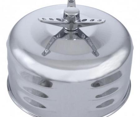 United Pacific 2-5/16" Single Barrel Mushroom Style Louvered Air Cleaner With Wing Nut A6289