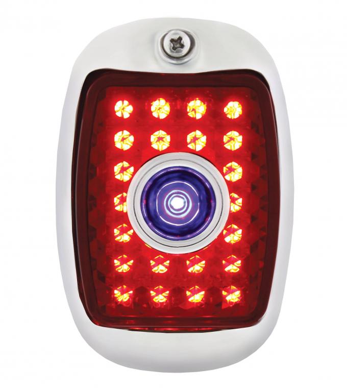 United Pacific 23 LED Tail Light w/Black Housing & Blue Dot For 1940-53 Chevy & GMC Truck - R/H C7031RRBD