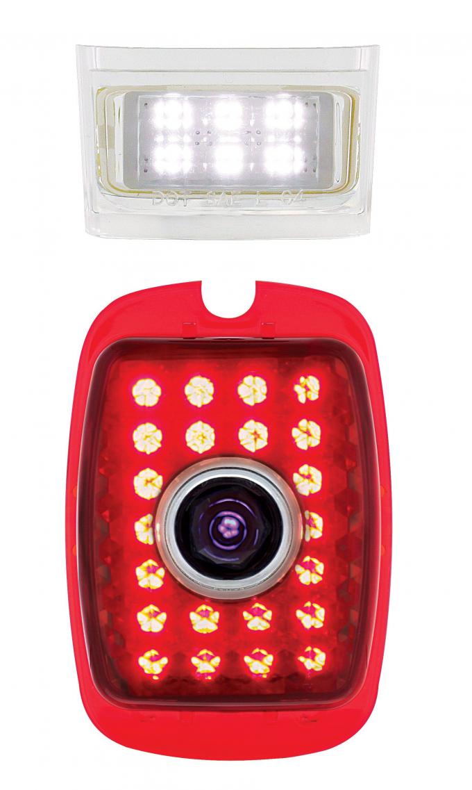 United Pacific 27 LED Tail Light Lens w/Blue Dot For 1937-38 Chevy Car, 1940-53 Truck - L/H CTL4053LED-LBD