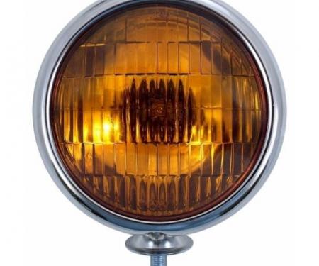 United Pacific 12V Vintage Chrome Fog Light, Amber Lens C364007