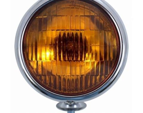 United Pacific 12V Vintage Chrome Fog Light, Amber Lens C364007