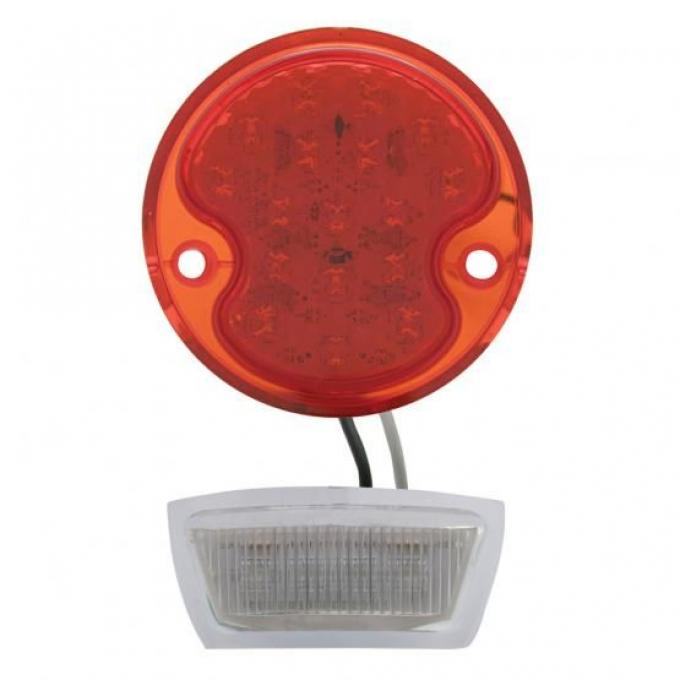 United Pacific 17 LED Tail Light Lens w/4 LED License Plate Light For 1932 Ford Car & Truck - L/H FTL3201LED-L