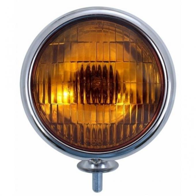 United Pacific 12V Vintage Chrome Fog Light, Amber Lens C364007