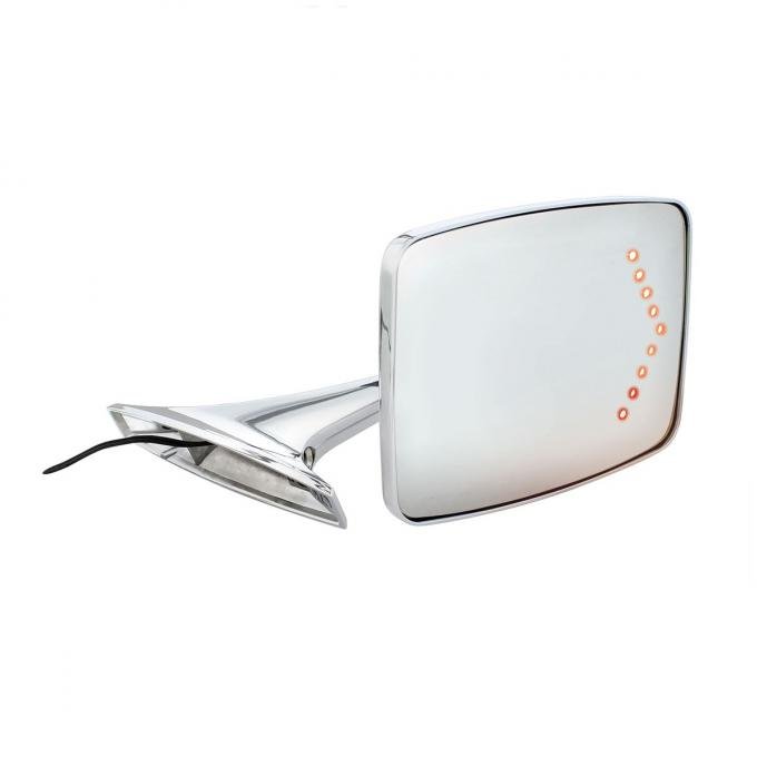 United Pacific Convex Exterior Mirror w/LED Turn Signal For 1973-87 Chevy & GMC Truck - R/H C738710-CVXLED