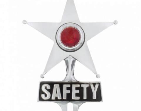 United Pacific Safety Star License Frame Ornament w/Red Center Light C5046