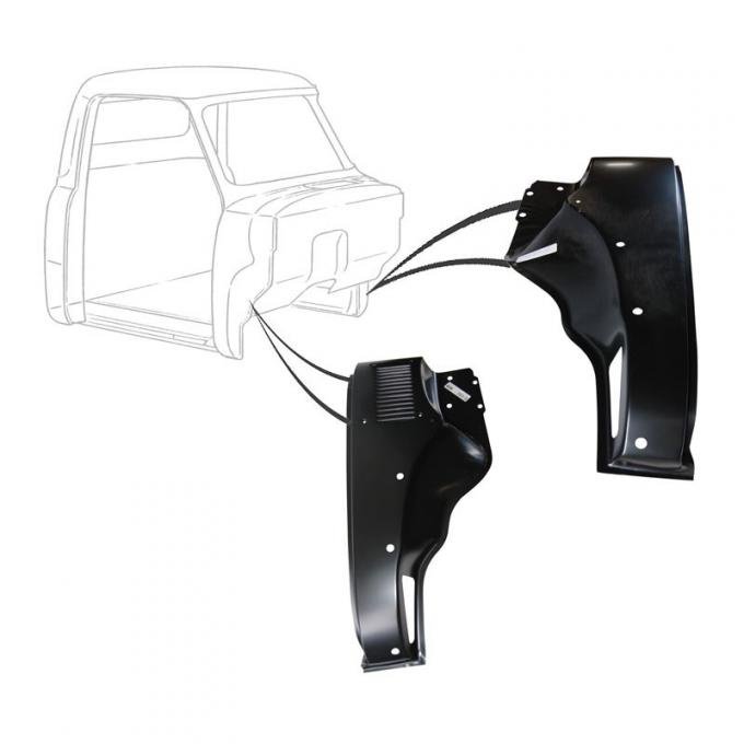 Dennis Carpenter Cowl Repair Panels - Pair - 1953-56 Ford Truck     B5C-8102054-PR
