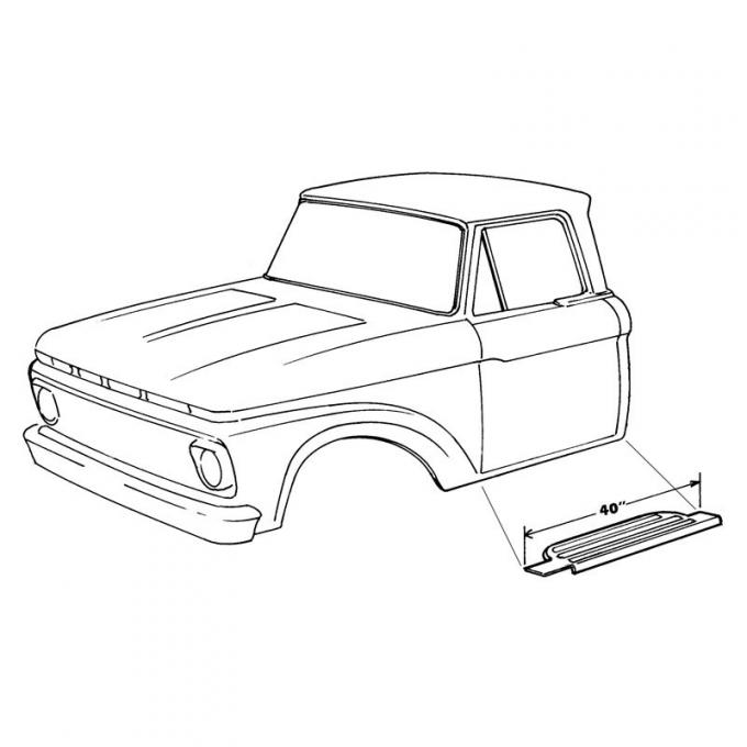 Dennis Carpenter Running Board Step Plate - 1961-64 Ford Truck C1TZ-16451