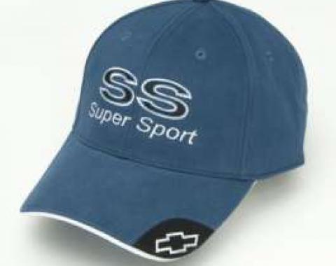 Chevy Cap, With Embroidered SS & Super Sport Script, Blue