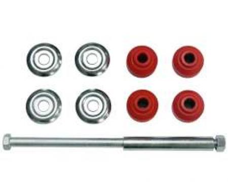 Chevy Sway Bar End Link Set With Red Bushings, Front, 1958-1964