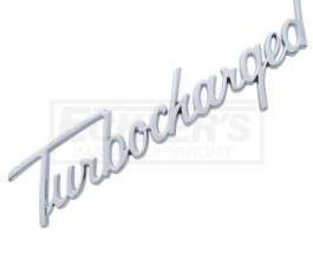 Full Size Chevy Turbocharged Script Emblem, Chrome, 1958-1984