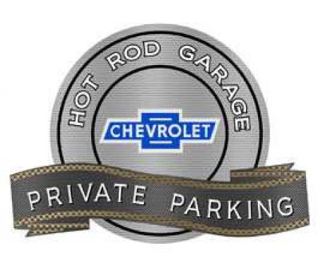 Chevy Vintage Bowtie Hot Rod Garage Private Parking Metal Sign, 18 X 14