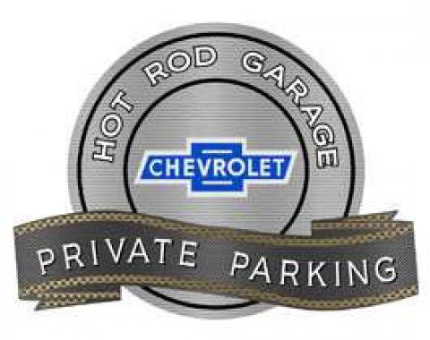 Chevy Vintage Bowtie Hot Rod Garage Private Parking Metal Sign, 18 X 14